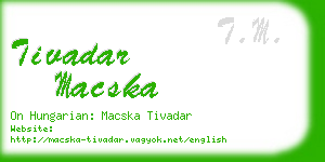 tivadar macska business card
